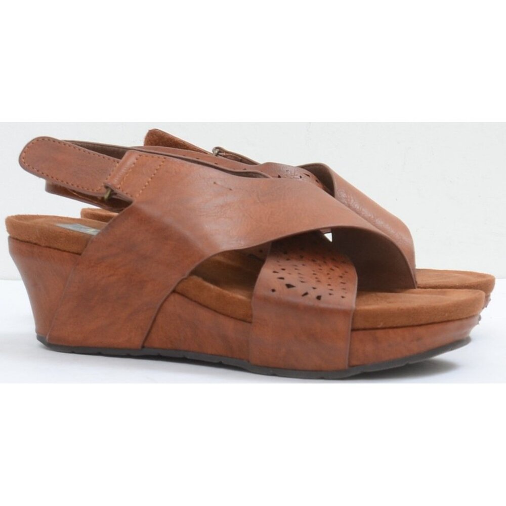 Natural Reflections Marsha Wedge Sandals Vegan Leather Boho Beachy Summer Sz 7 - Picture 3 of 9